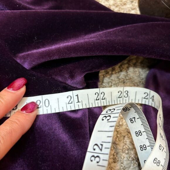 Ladies Vintage 80’s Sunshine Starshine Deep Purple Velour Tunic Top Size 14 - Picture 13 of 13